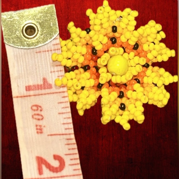 3D Hand-Beaded Spanish Marigold Glass Earrings – Artistic Beauty in Full Bloom - Picture 7 of 7